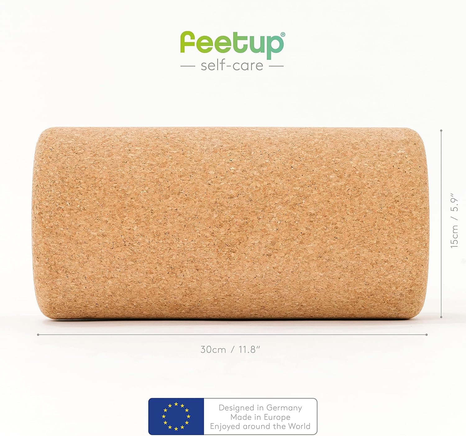 FeetUp - Cork Back Roller, Eco-Friendly No Foam, Massage Roller for Neck, Back & Legs, Deep-Tissue Massage, Tension Release, Trigger Points, Muscle Knots & Yoga Therapy (Extra Large)