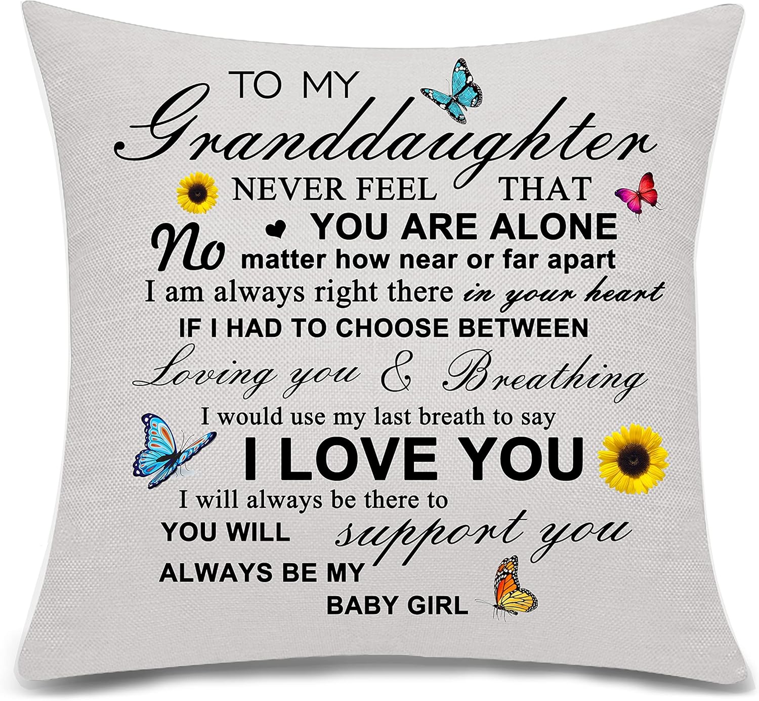 Bacmaxom Granddaughter Gifts Throw Pillow Cover Pillowcase Cushion Case