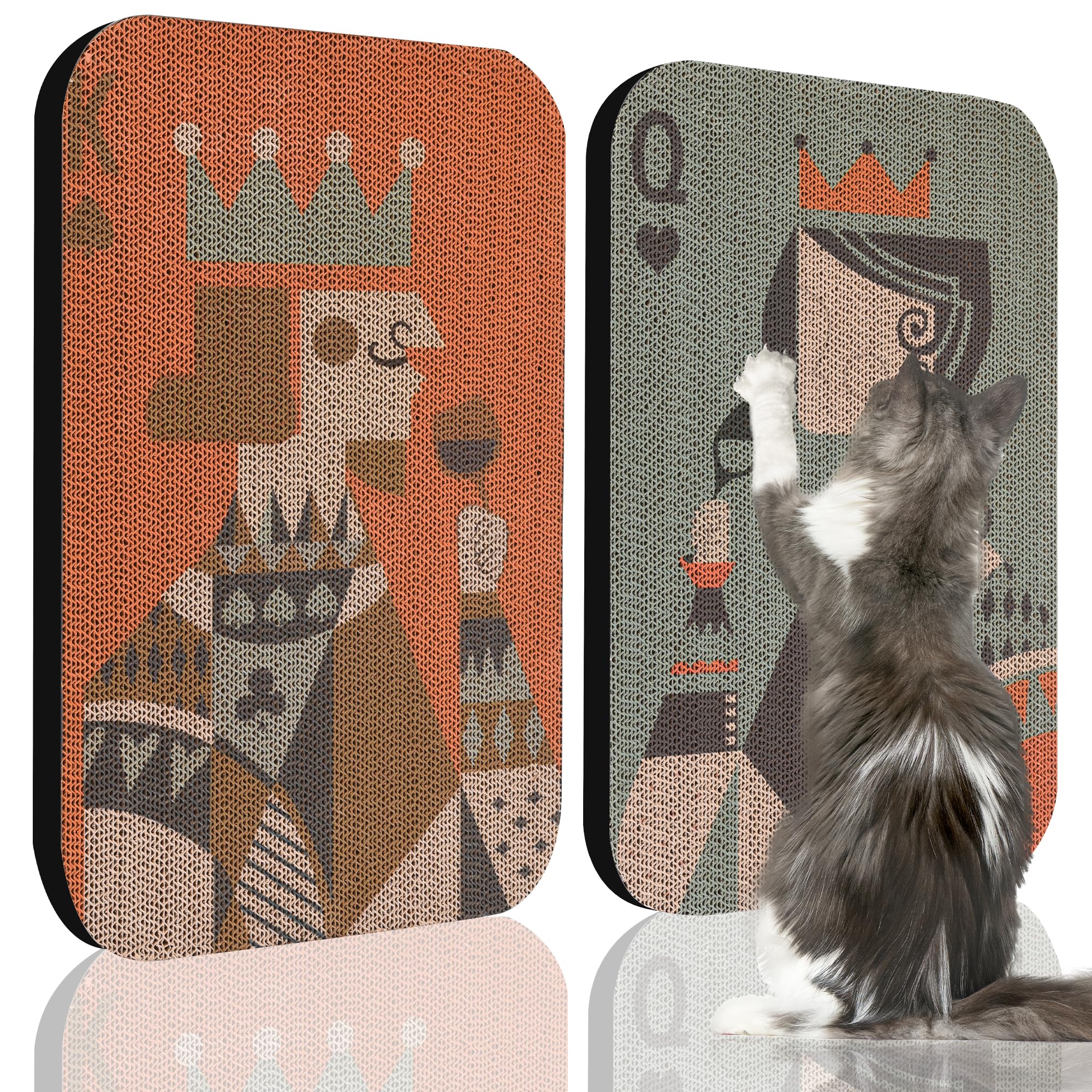 LESISSMER 2 Pack Art Cat Scratcher, Wall-Mountable Cat Scratch Pad, Wall Cat Scratcher 16.7x11x1 Inch Cat Scratching Boa