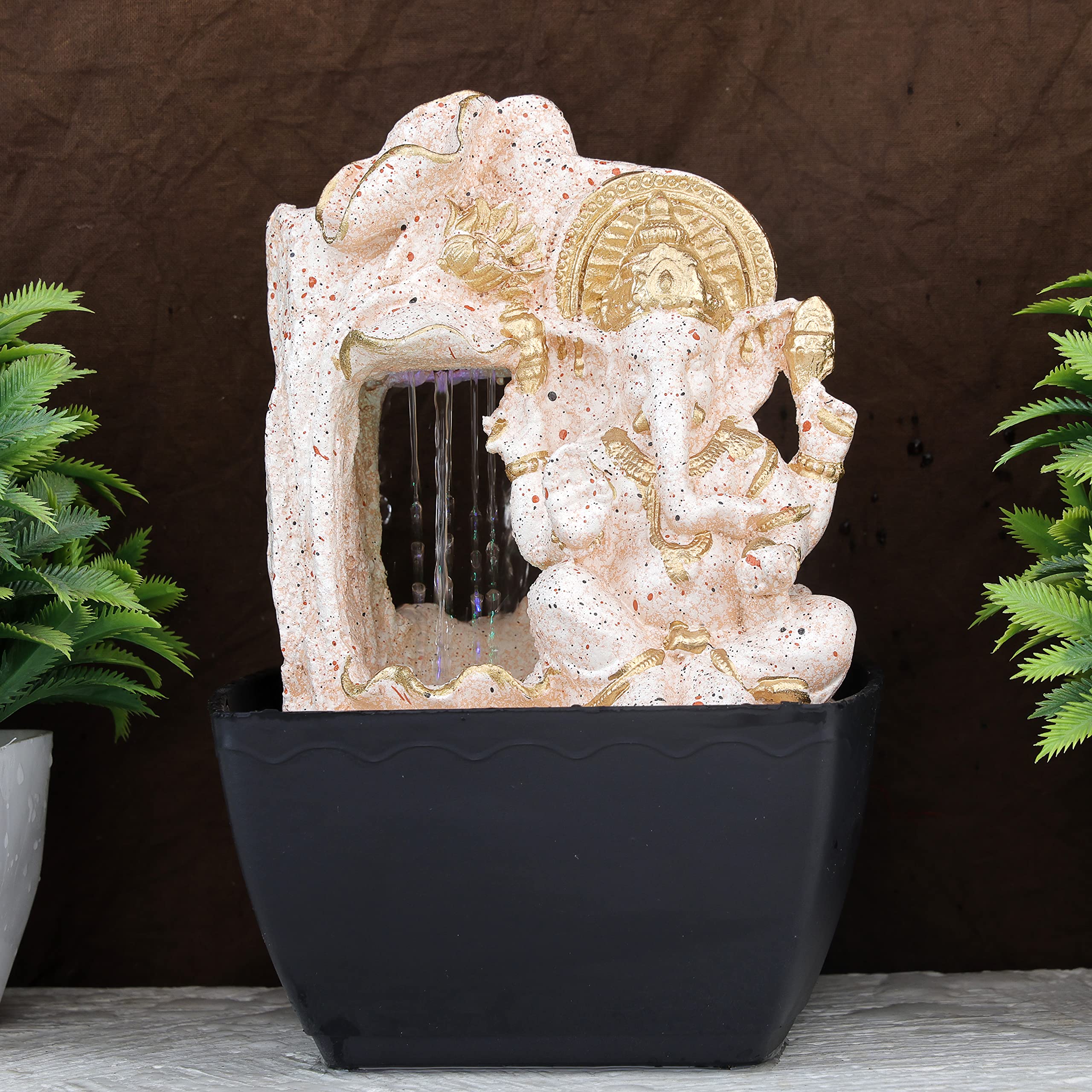 Global Grabbers Polyresin Table Top Indoor Outdoor Water Fall Fountain with LED Lights Home Decor Decoration Gift Gifting Items-STN_WT-SF20-image-44