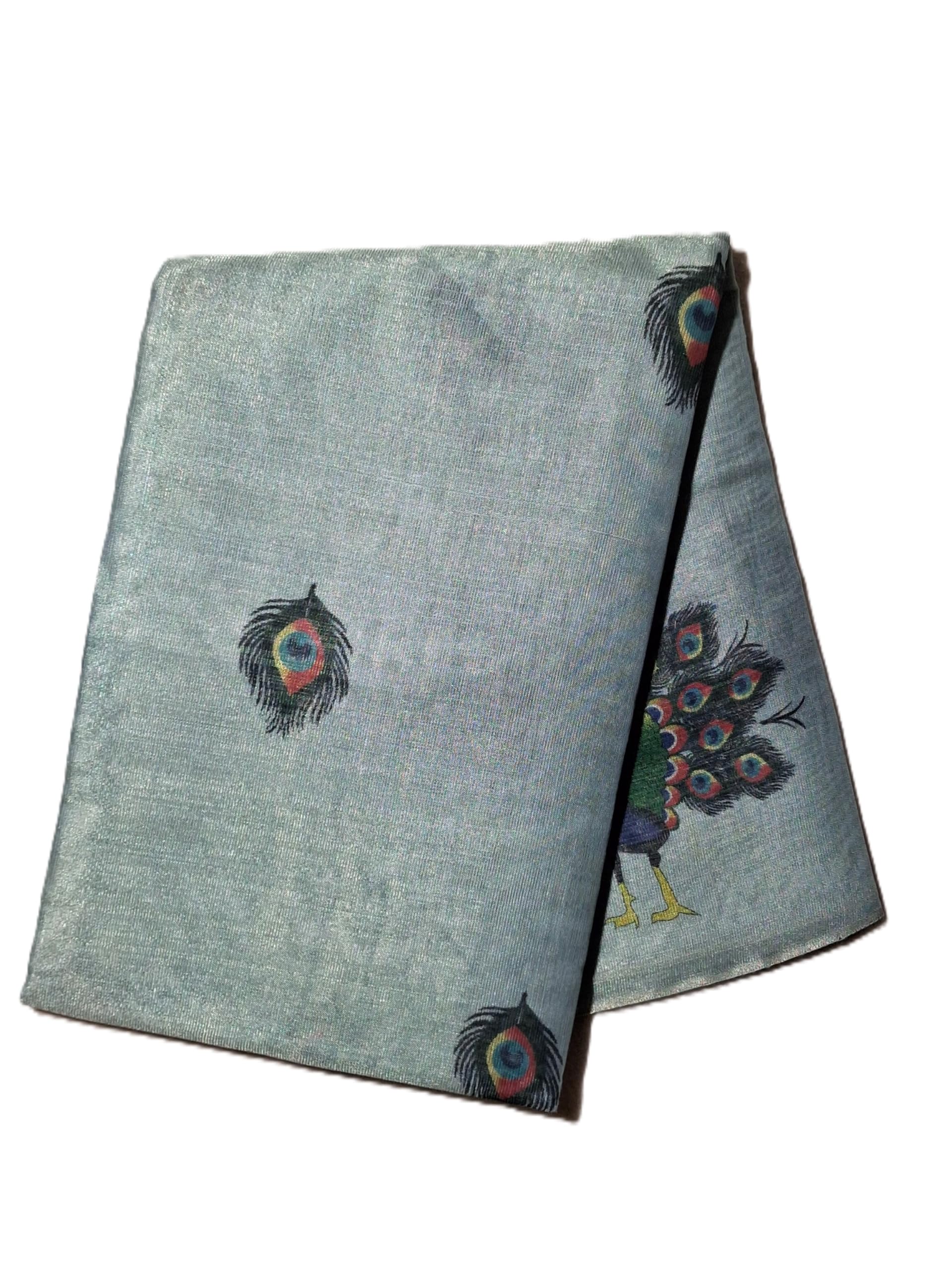 Tissu Silk Cotton Saree, Multicolor Floral Geometric Pattern-image-26