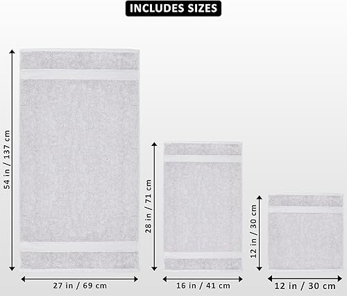 Miniatura 10 de Utopia Towels - Juego de toallas 2 toallas de baño 2 toallas de manos y 4 toallas para la cara toallas de algodón hilado en anillo de 600 GSM