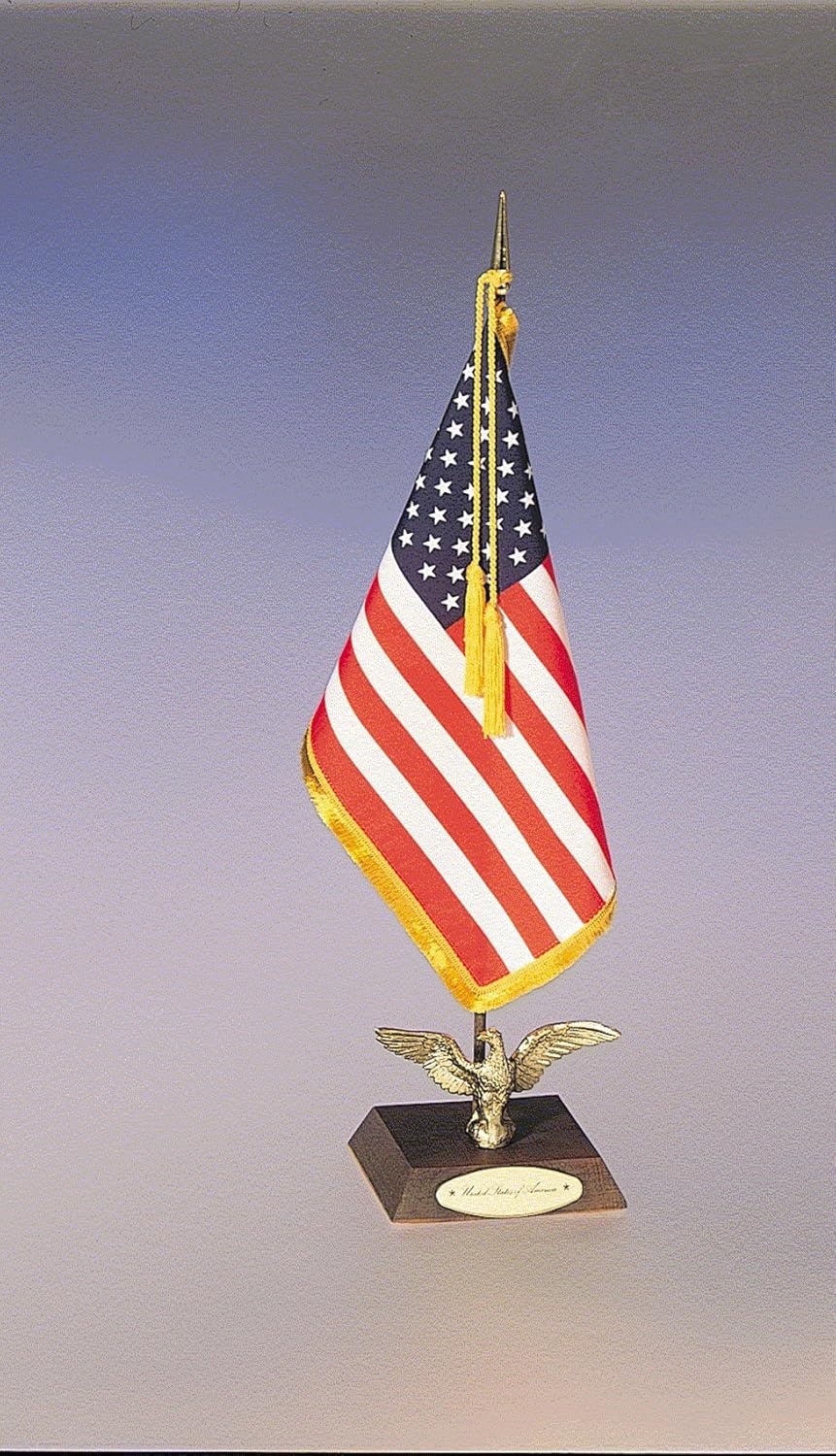 US flag desk sets (Ambassador Set) (8 in. x 12 in. / 5 in. Square Base)