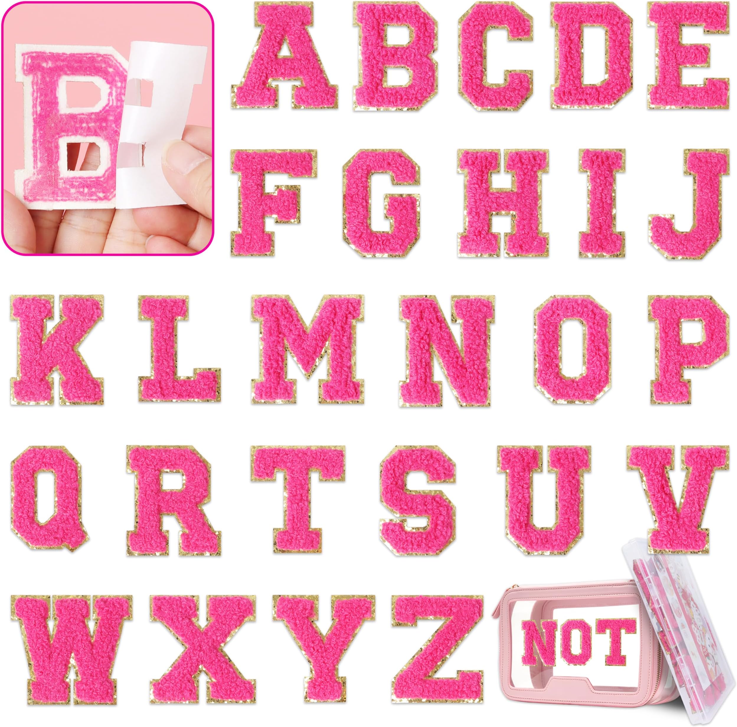 Amazon.com: 3Pcs Letter Patches Varsity Glitters Chenille,SPRT Iron on ...