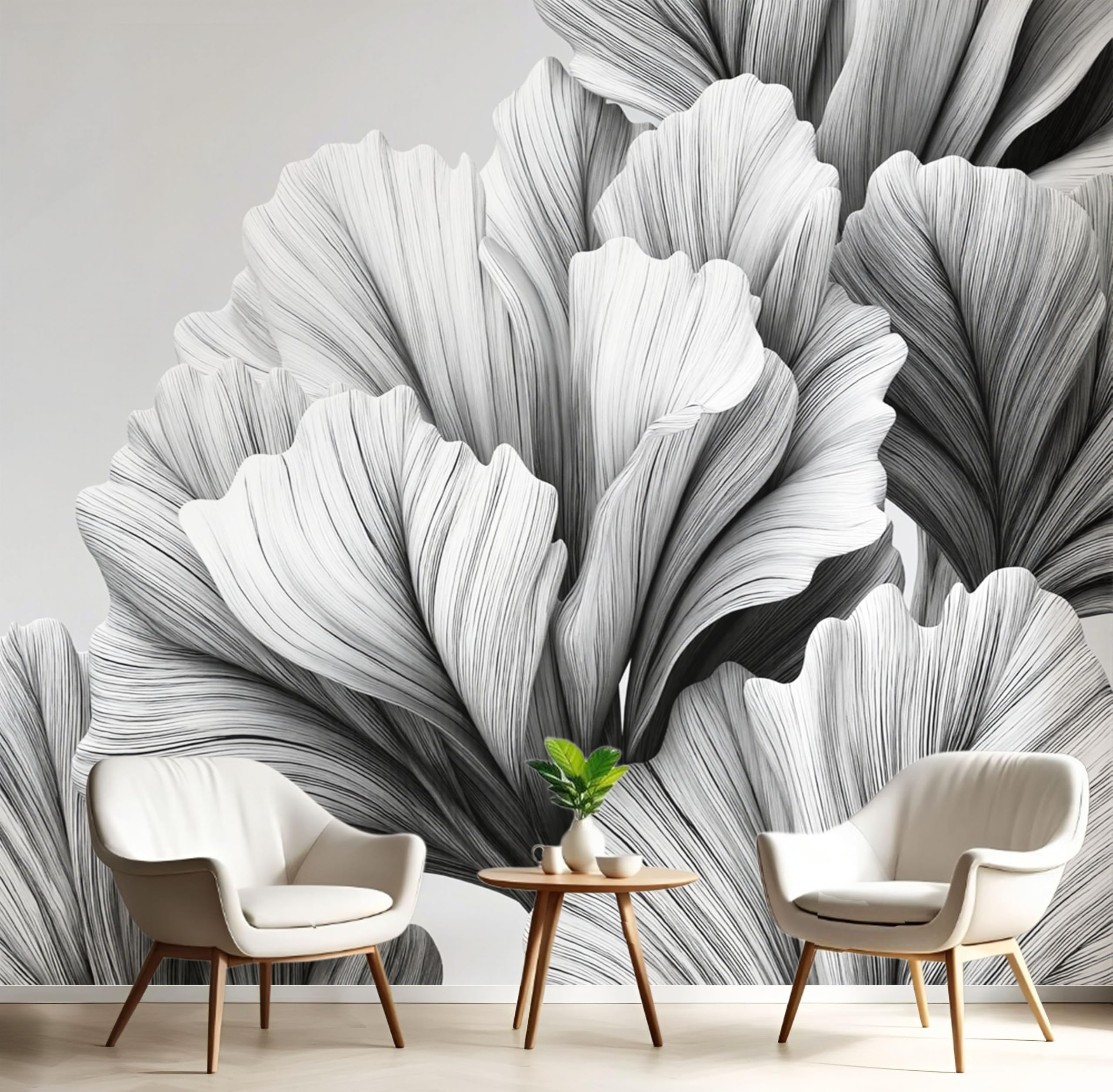 Papier peint panoramique salon moderne pour créer une ambiance nature minimaliste