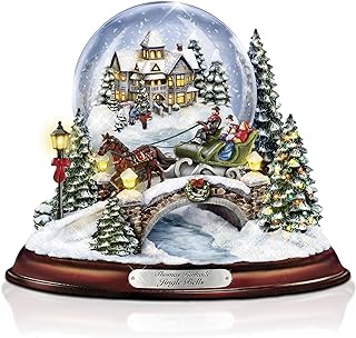 Thomas Kinkade Jingle Bells Illuminated Musical Christmas Snowglobe