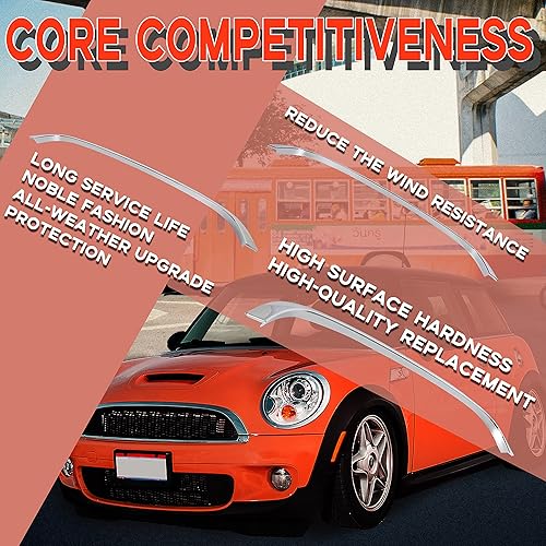 Miniatura 6 de Kojem Moldura de campana cromada compatible con Mini Cooper R55 R56 R58 R59 2007-2015 Reemplazo para 51132751040 MC1235100 Molde de capó de parrilla