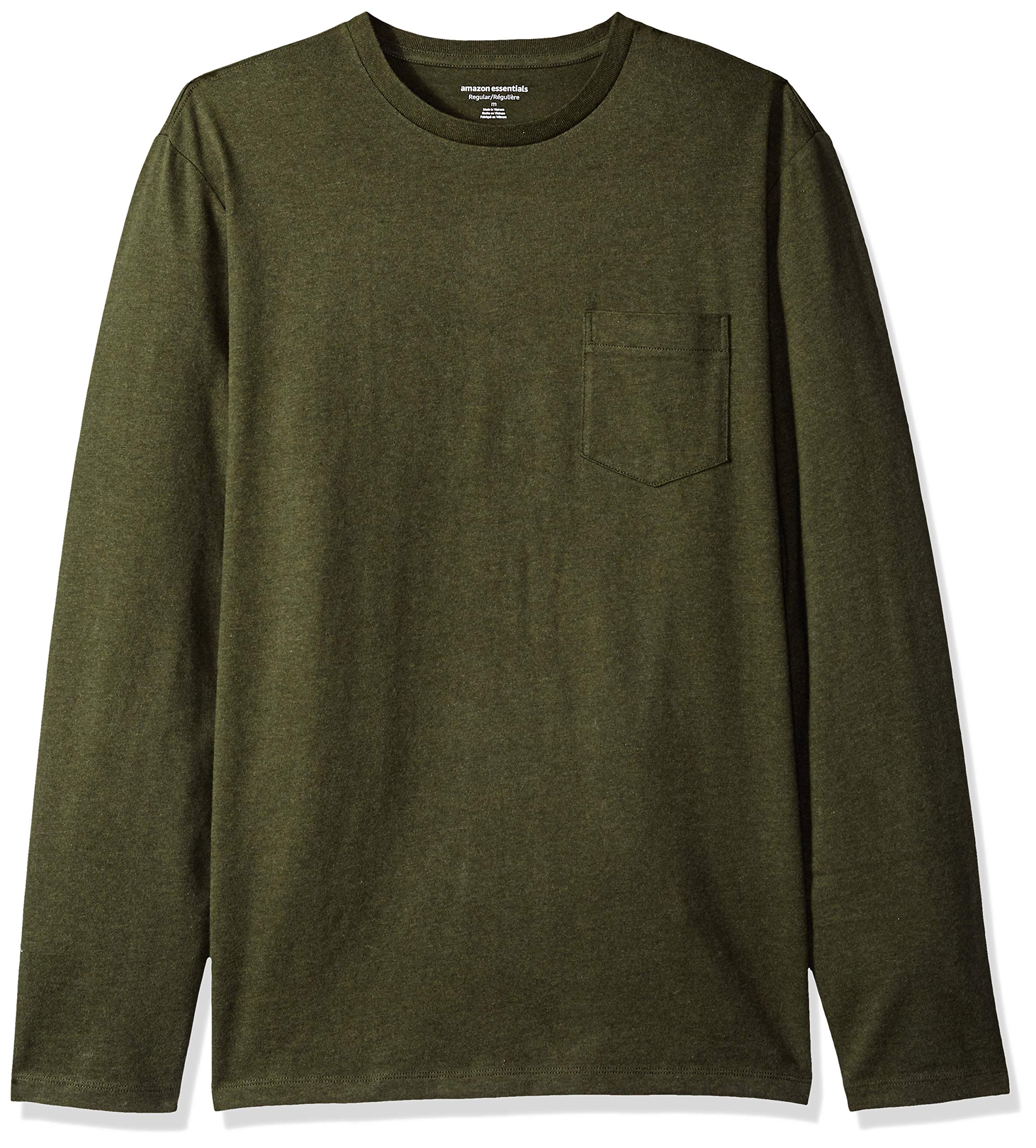 Men's Regular-Fit Crewneck Long-Sleeve T-Shirt, Casual Cotton Jersey