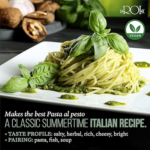 Miniatura 4 de ROI Pesto salsa vegana Pesto  Pesto de albahaca fresca Liguriana hecha de Genovese DOP albahaca y EVOO  Sin Gluten  Keto Friendly Albahaca  Sin OGM
