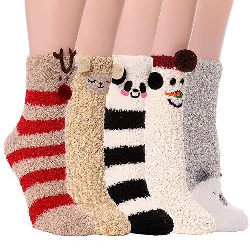 ProEtrade Fuzzy Socks for Women Teen Girls Fluffy Christmas Cozy