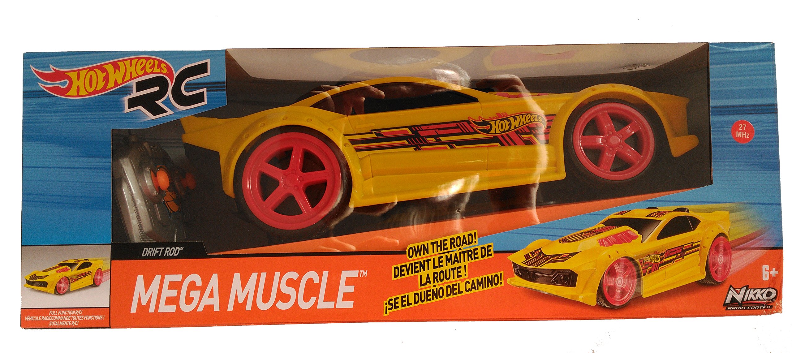 Hot Wheels - Samochód radiowy R/C FF z 2 silnikami: 2 Asstd cytrynowy
