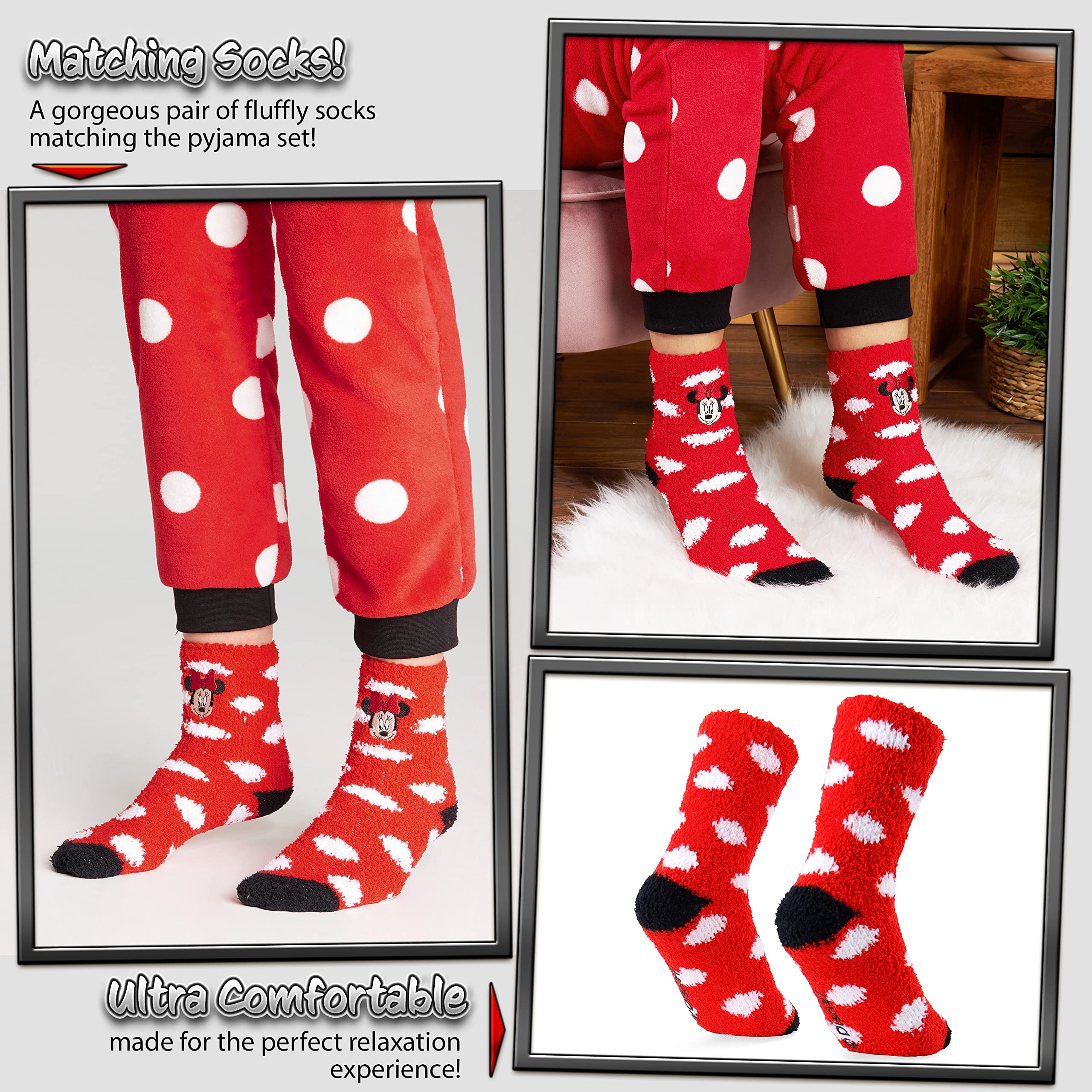 Disney Pigiama Donna Invernale in Pile con Calze Stitch Topolino Minnie Baby Yoda