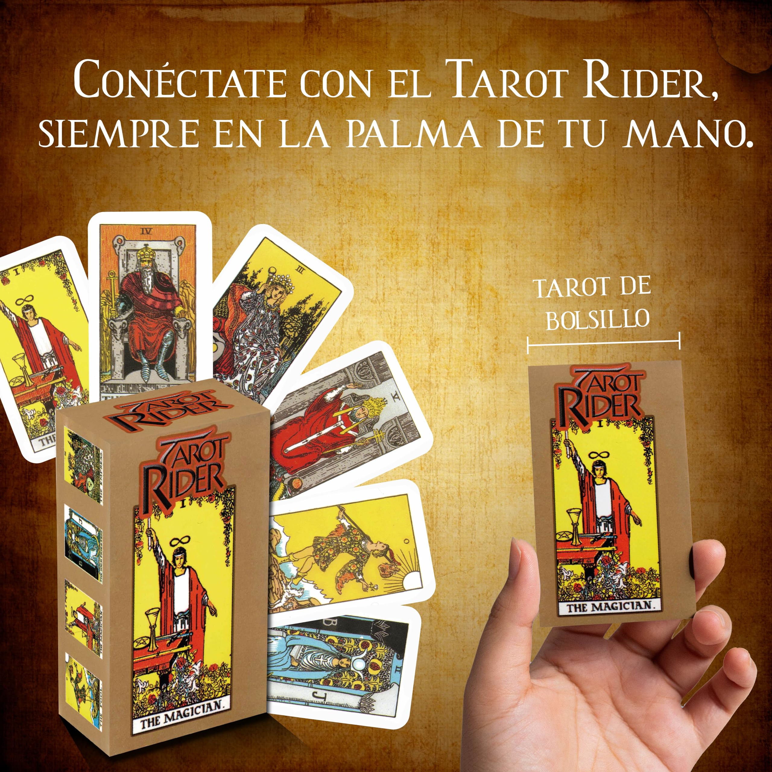 Tarocchi Rider Waite Mini, 78 carte di indovinazione + manuale digitale, lettura intuitiva e spirituale, dimensioni 8 x 5 cm