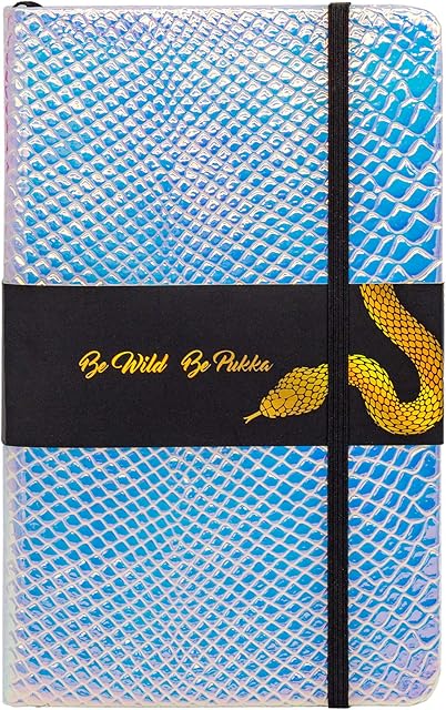 Pukka Pad, Wild Notepad with Pocket - 21.6 x 13.5cm - 96 Sheets of 80GSM Ivory Lined Paper - Python