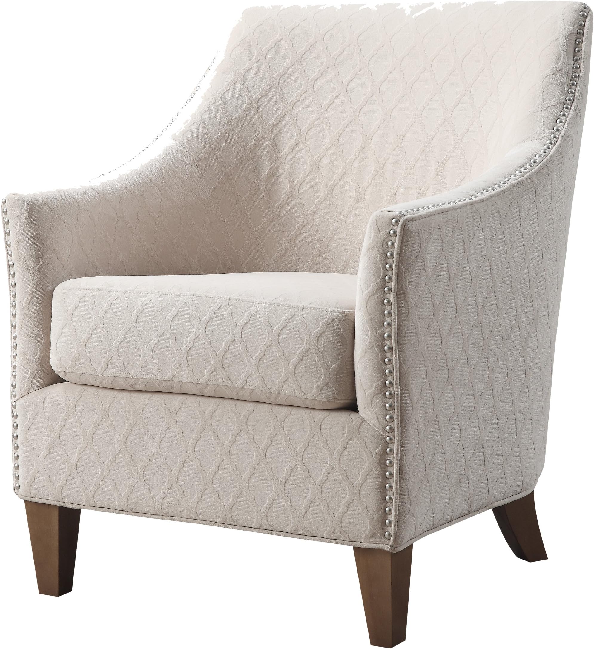 Emerald Home Furnishings U3721-05-09 Kismet Accent Chair with Diamond Pattern Fabric and Nailhead Trim, Standard