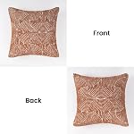 AELS Boho Decorative Textured Throw Pillow Covers 18x18, Organic Modern Mid Century Rainbow Tufted Pillow Case, Farmhouse Rustic Geometric Woven Cushion Case for Bed Couch Sofa, Burnt Orange