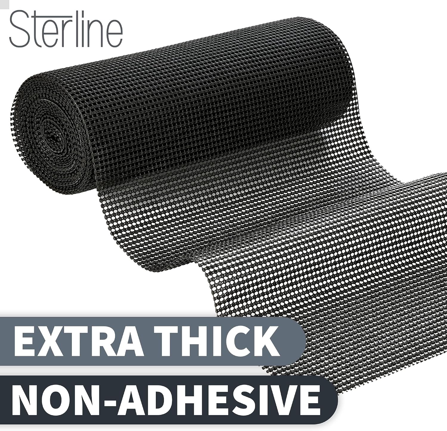 Shelf Drawer Liner Non-Adhesive Liners for Kitchen Cabinets Cupboard Pantry Non-Slip Waterproof Oil Proof Shelve Liners 12" x 20 ft Black Shelf Paper image 2
