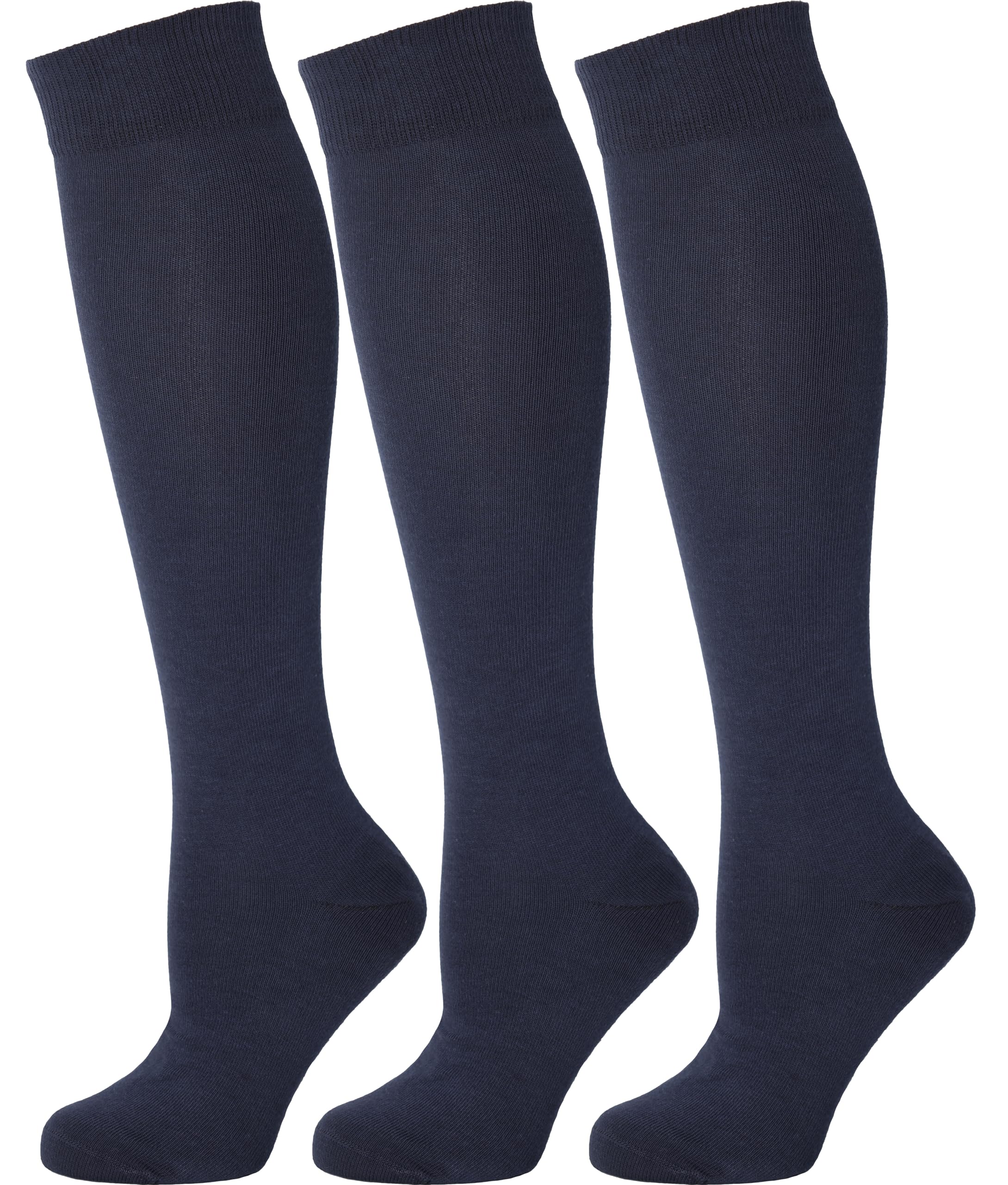 Mysocks 3 Pairs Calcetines altos unisex hasta la rodilla con algodón peinado extrafino