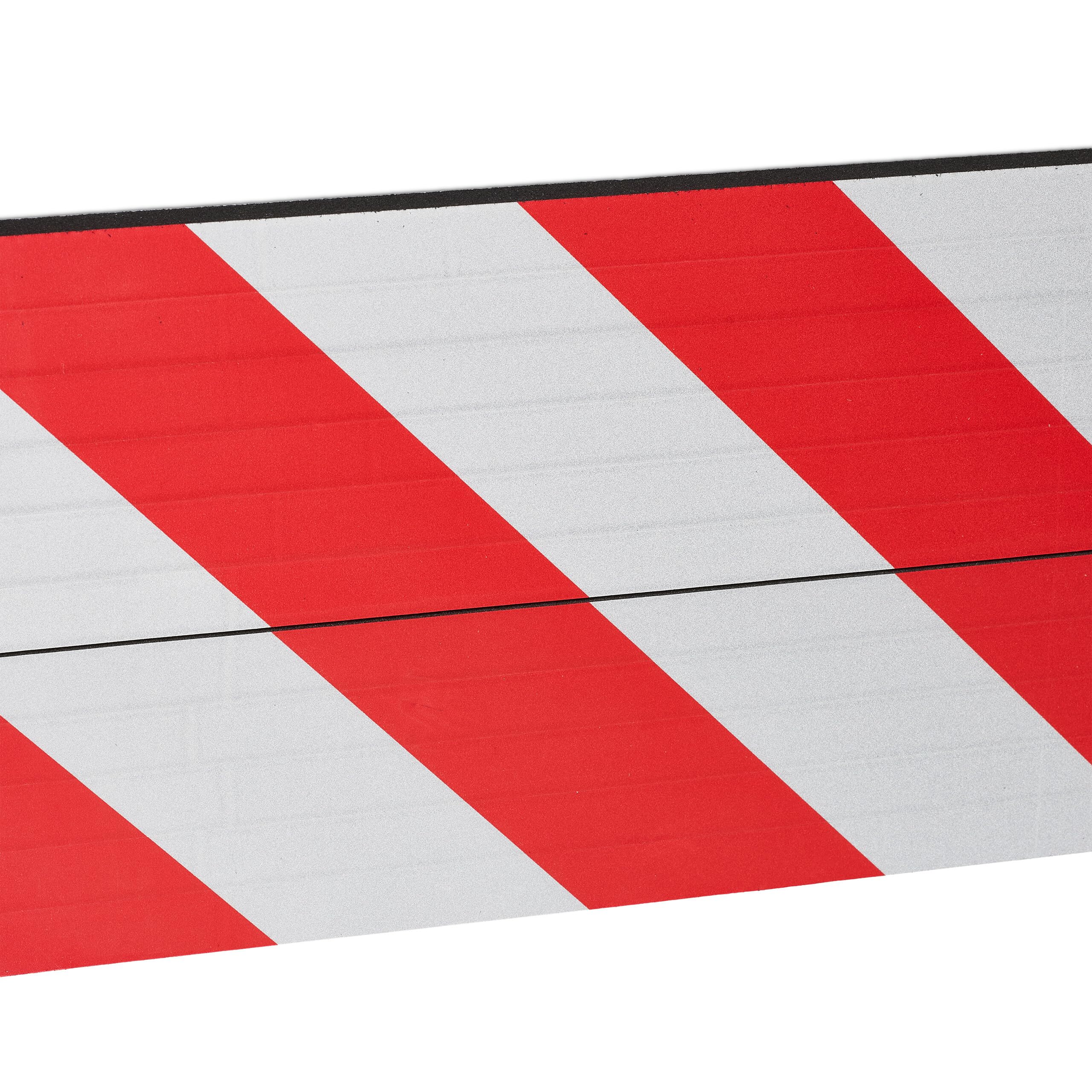 Relaxdays Paracolpi Garage, Set da 2, Protezione Portiere Auto, Adesivo Eva Paraurti da Muro, 38x16x1,5 cm, Rosso Bianco