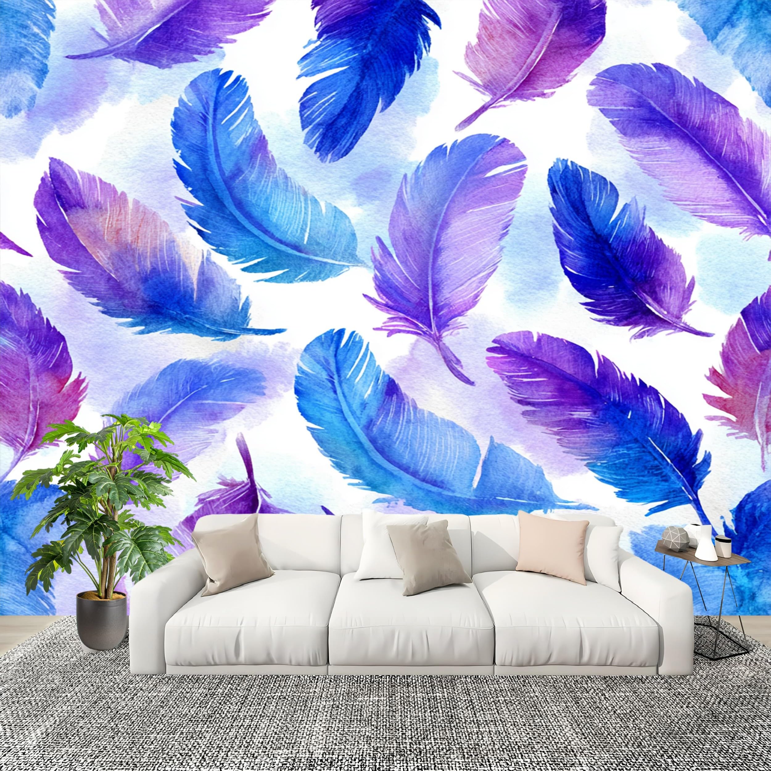 Bleu Violet Poster Murale Photo Aquarelle aux Nuances Artistiques Profondes