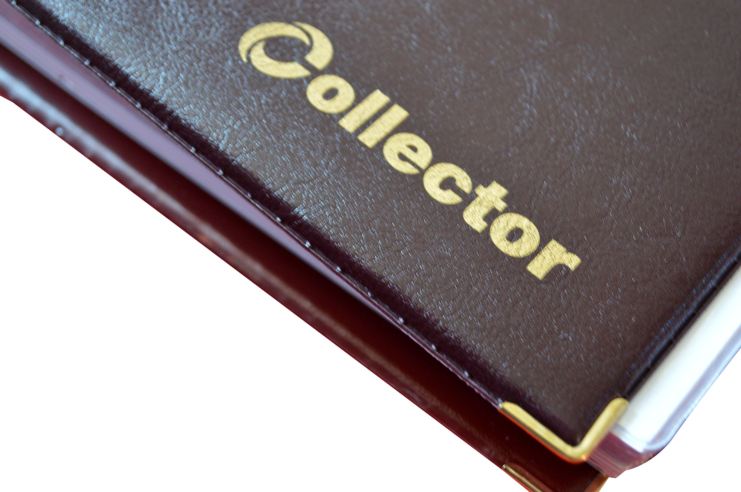 COLLECTOR Classeur pour Les Billets en Format d’Un Livre avec 10 Pages et 10 diviseurs – très Large capacité - Marron