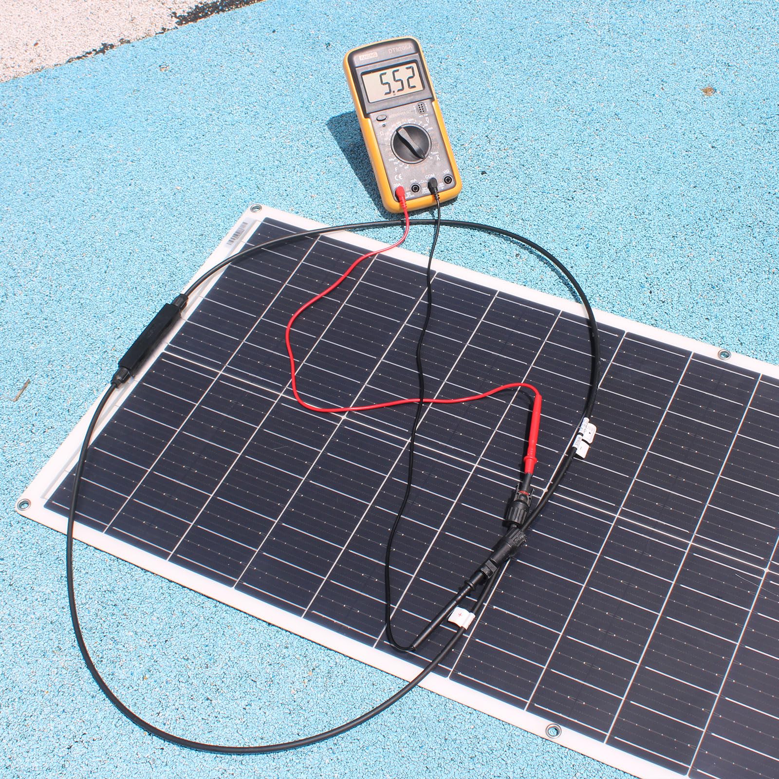 Pannello solare monocristallino flessibile da 100 W, 12 V, ultra leggero, ultra sottile, impermeabile, per camper, roulotte, barche e superfici irregolari (100 W)