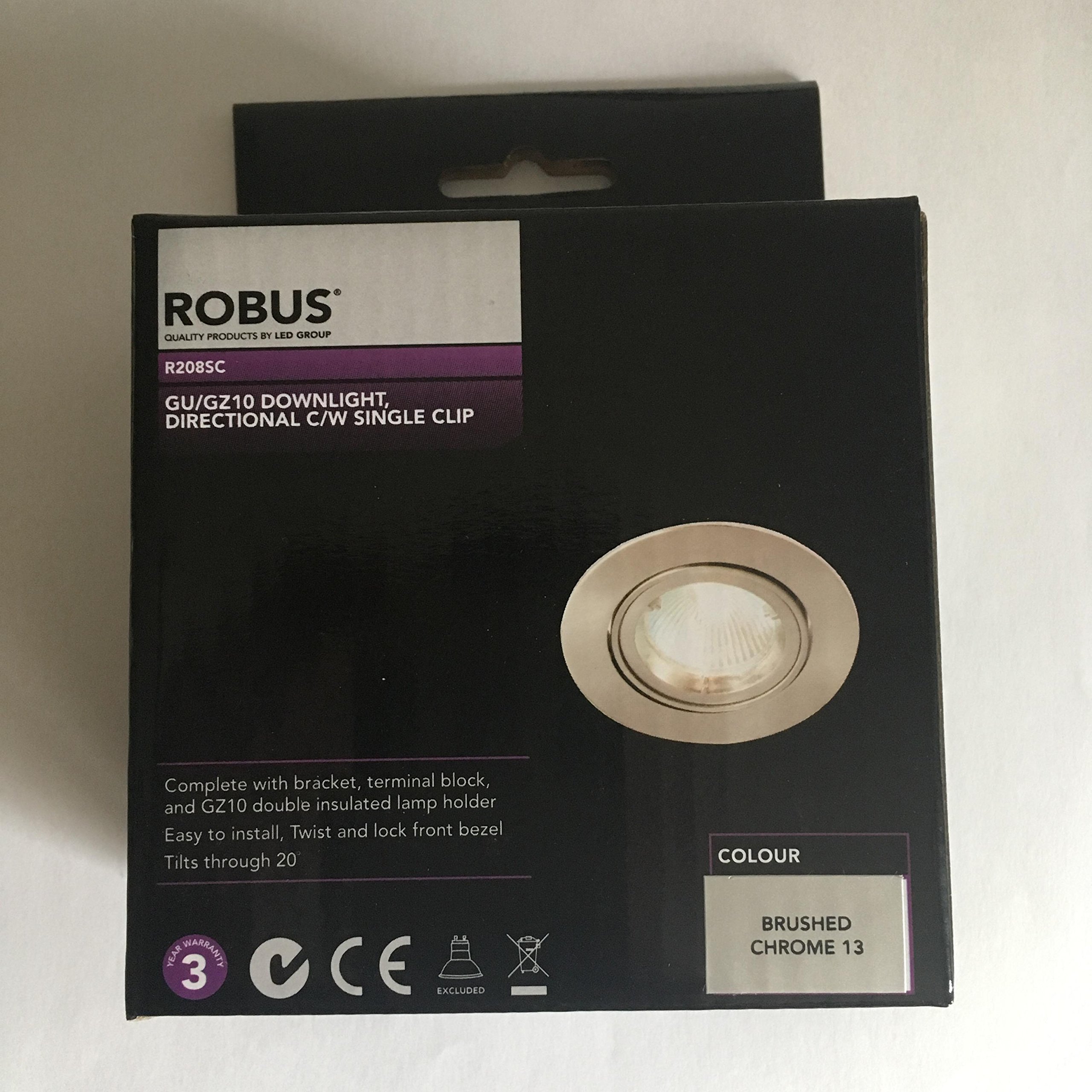Robus Light Zak 50W Gu10 Adjustable Down Ip20 Brushed Chrome