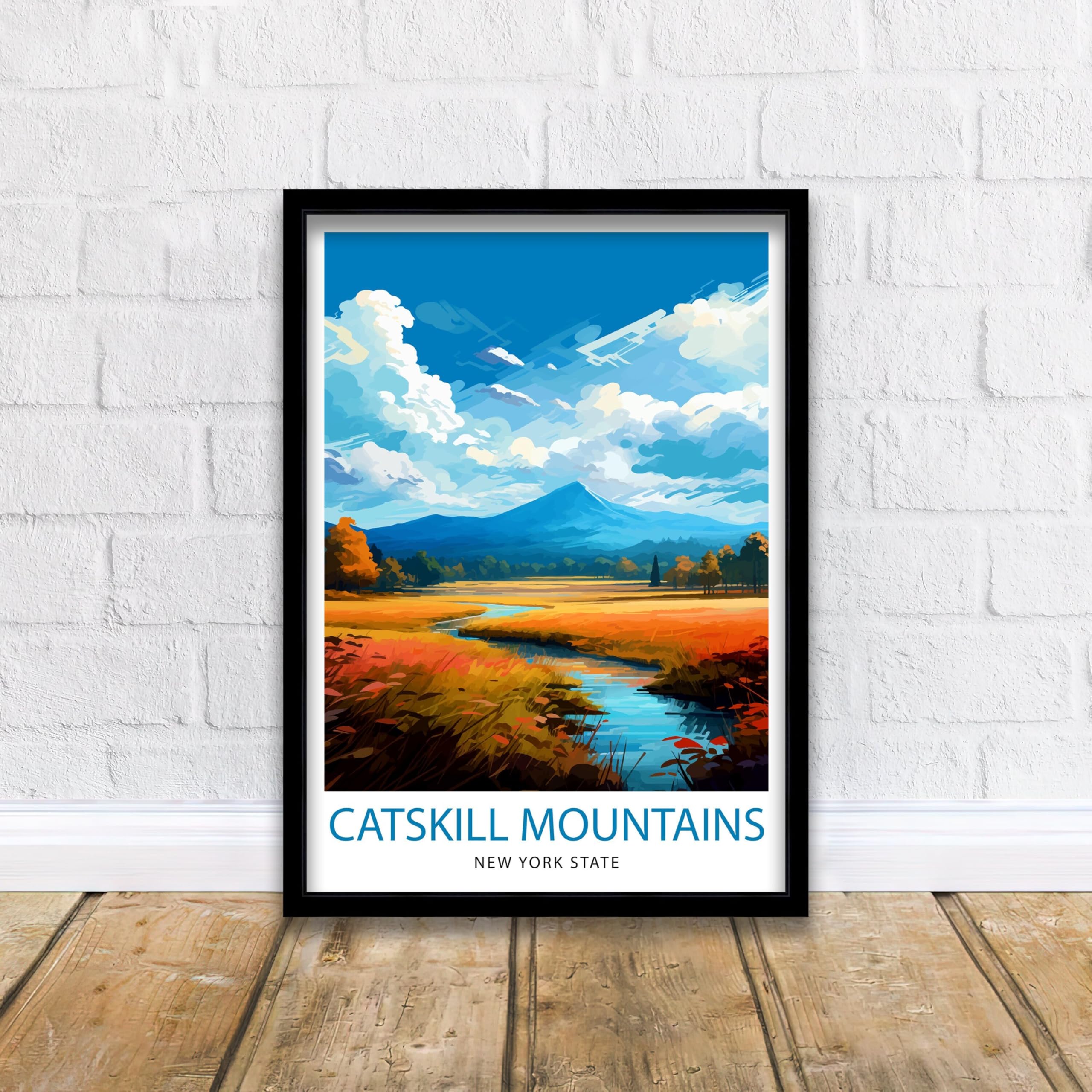 Catskill Mountains New York State Travel Print Catskill Wall Decor Mountains Poster New York State Travel Prints Art Print Unframed #2757