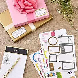 Hallmark Gift Tag Stickers - All Occasion (80 Labels, 5 Designs) for Birthdays, Engagements, Weddings, Baby Showers, Any Occasion