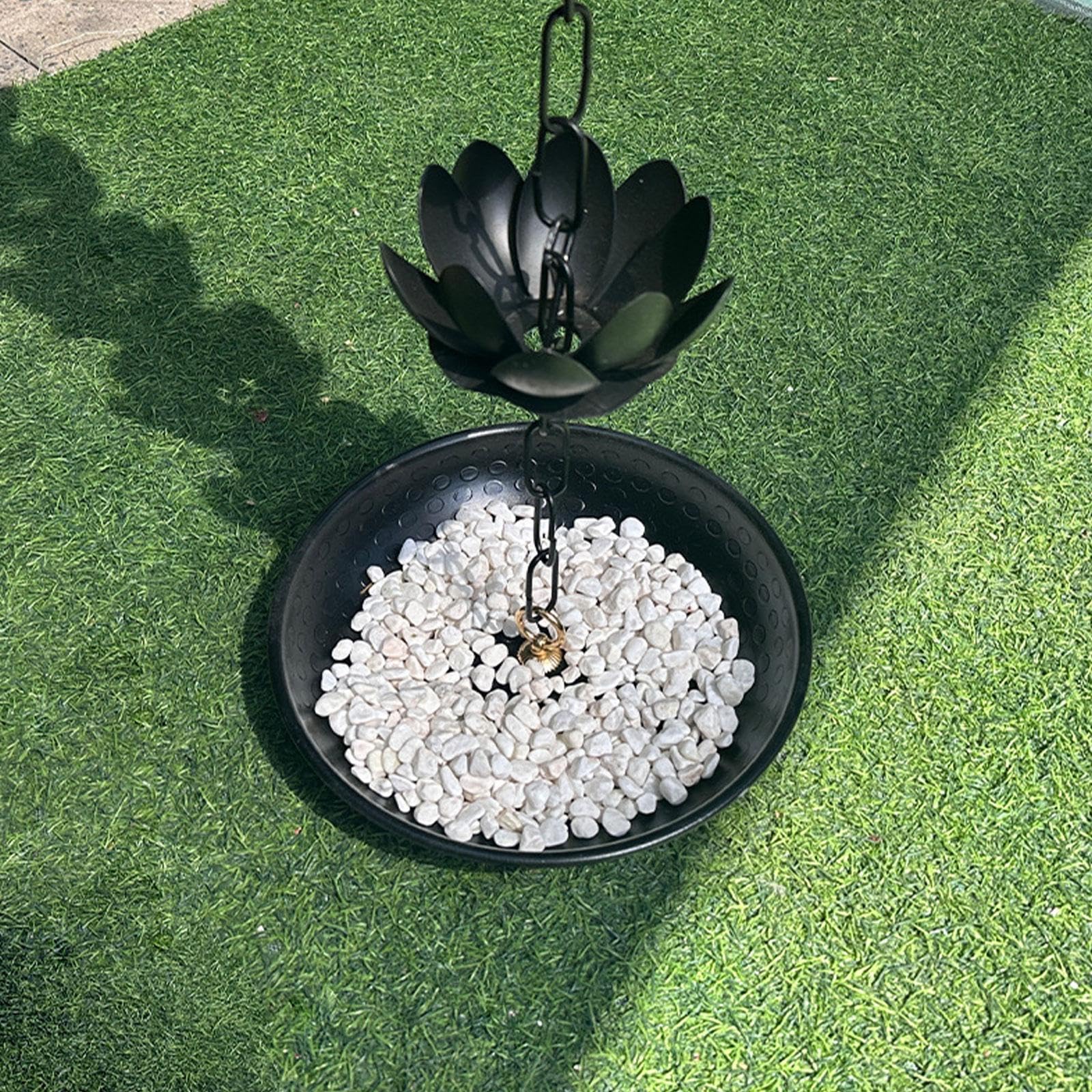 Gralara Bassin d'ancrage pour Chaîne de Pluie Design en Alliage d'Aluminium pour Cour Extérieure, 38cm