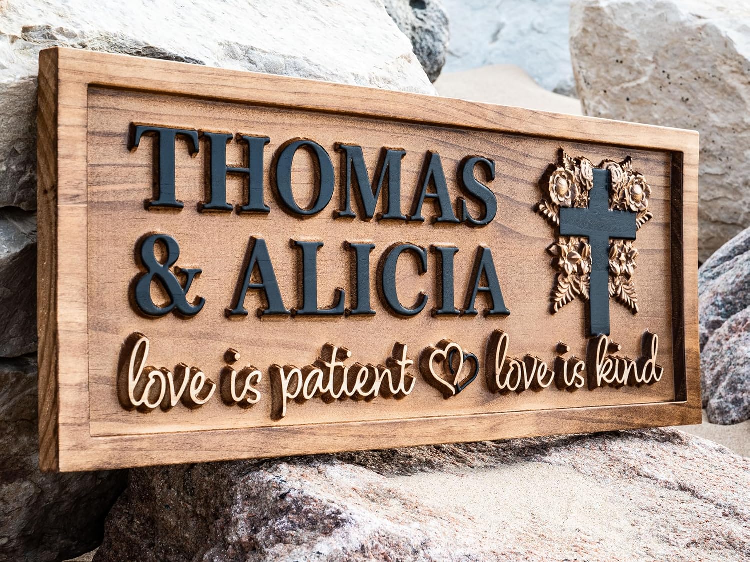 Personalized Wooden Christian Wedding Gift | Bible Verse Catholic Gift | Religious Wedding Gift | Wood Cross Housewarming Gift for Couple