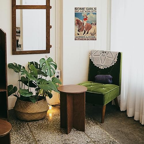 Miniatura 4 de Cartel de metal con texto en inglés "Girl Riding A Horse" ("Girl Riding A Horse") - Cartel de metal vintage retro estilo bar, arte de pared novedoso