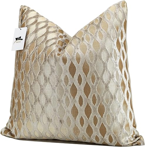 Miniatura 4 de Fundas de almohada beige de 22 x 22 pulgadas, fundas de terciopelo dorado dorado, cuadradas, estilo moderno para sala de estar, sofá, cama, silla,