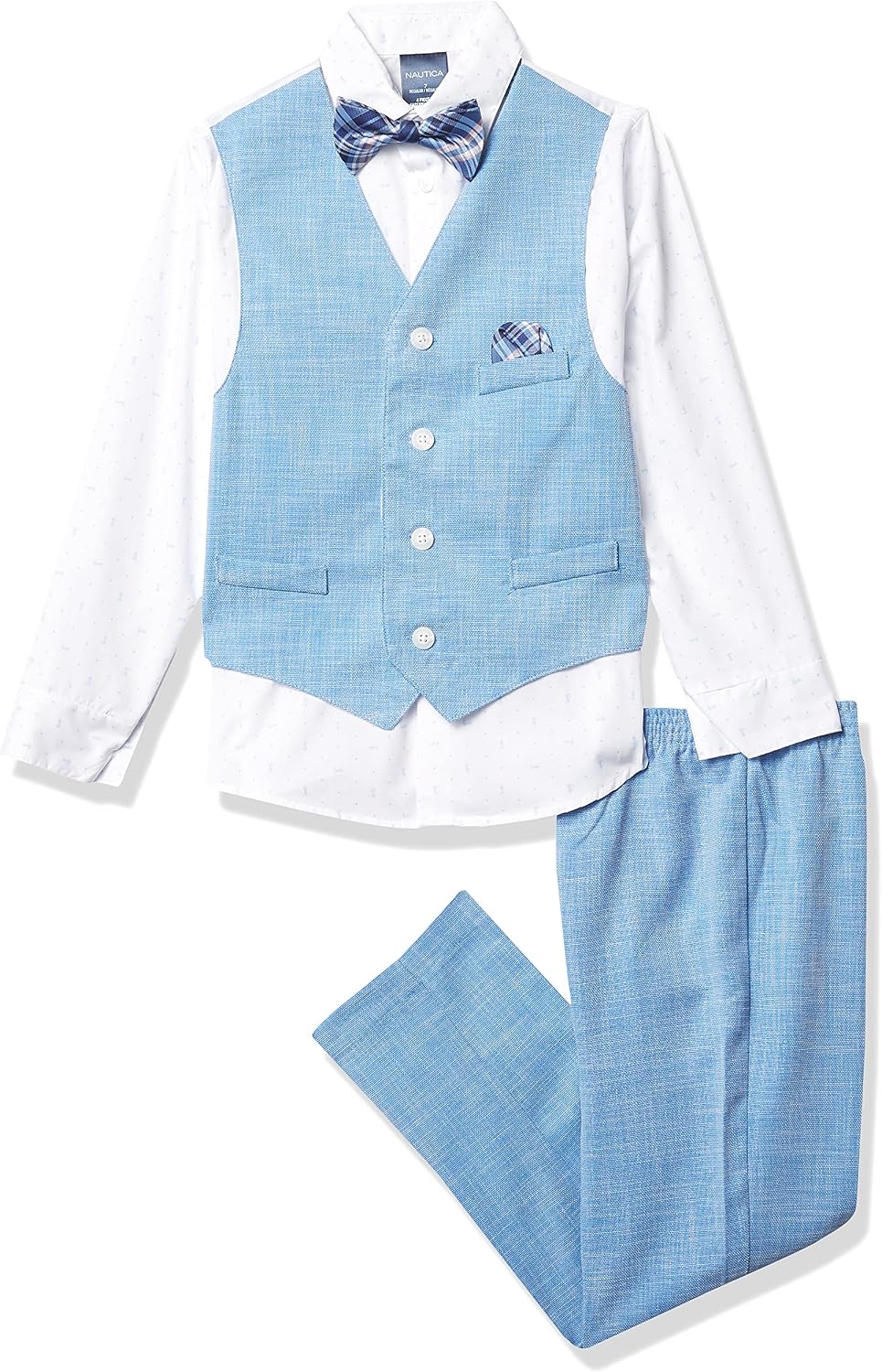 Nautica Boys' 4-piece Legacy Formal Set, Includes Vest, Pants, Dress Shirt, and Tie