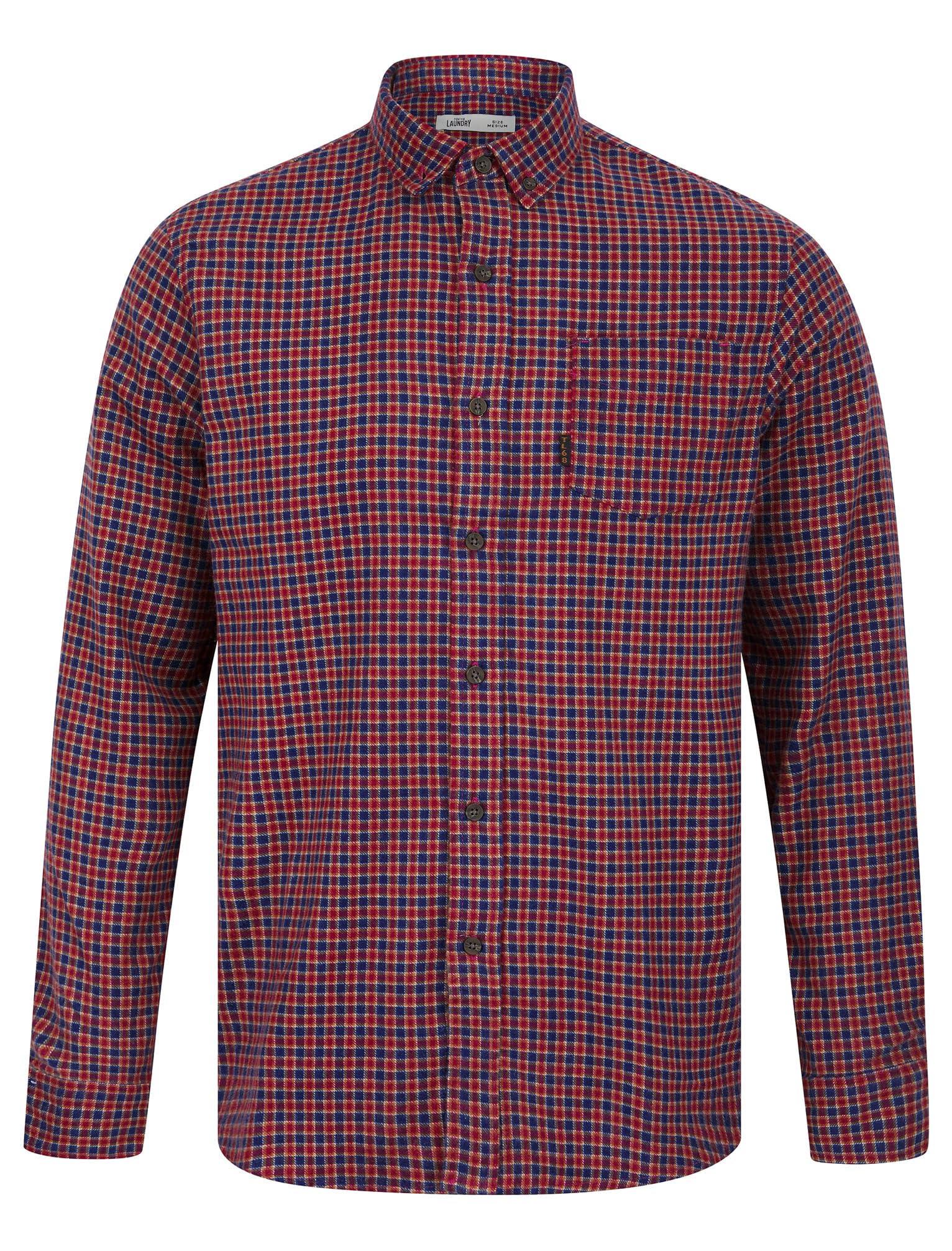 Tokyo Laundry Men's Raspberry Radiance Checked Cotton Flannel Shirt