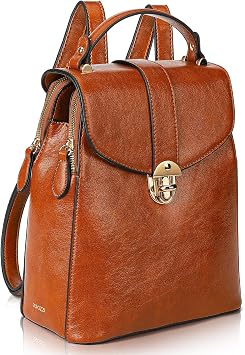 rofozzi Structured Vegan Leather Backpack Purse for Women - Back Pack Purses Women PU Faux Leather Backpack Handbags Brown