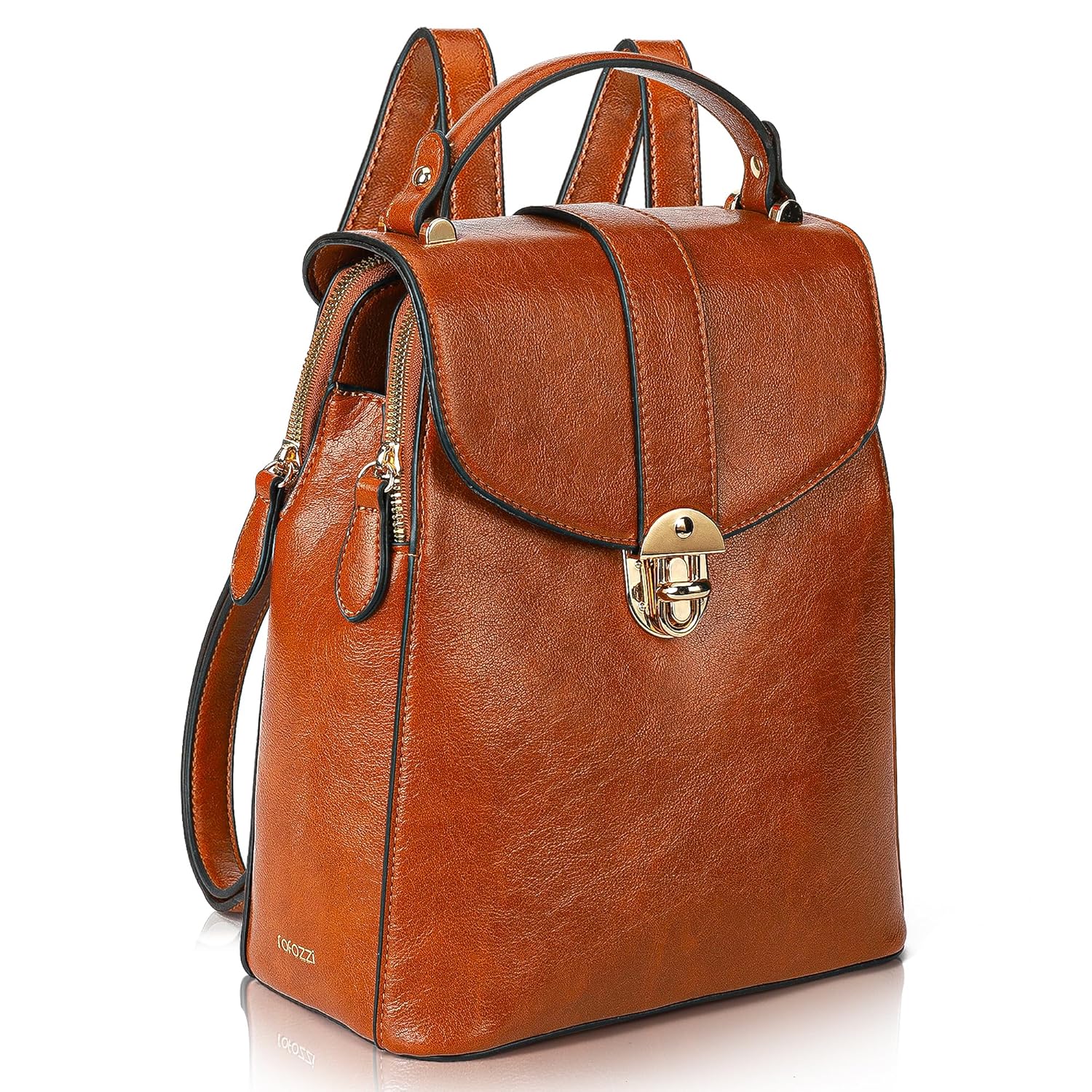 rofozzi Structured Vegan Leather Backpack Purse for Women - Back Pack Purses Women PU Faux Leather Backpack Handbags