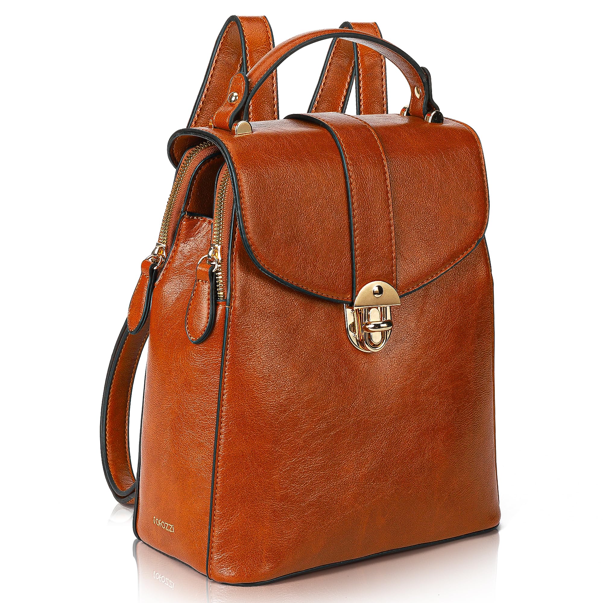 rofozzi Structured Vegan Leather Backpack Purse for Women - Back Pack Purses Women PU Faux Leather Backpack Handbags