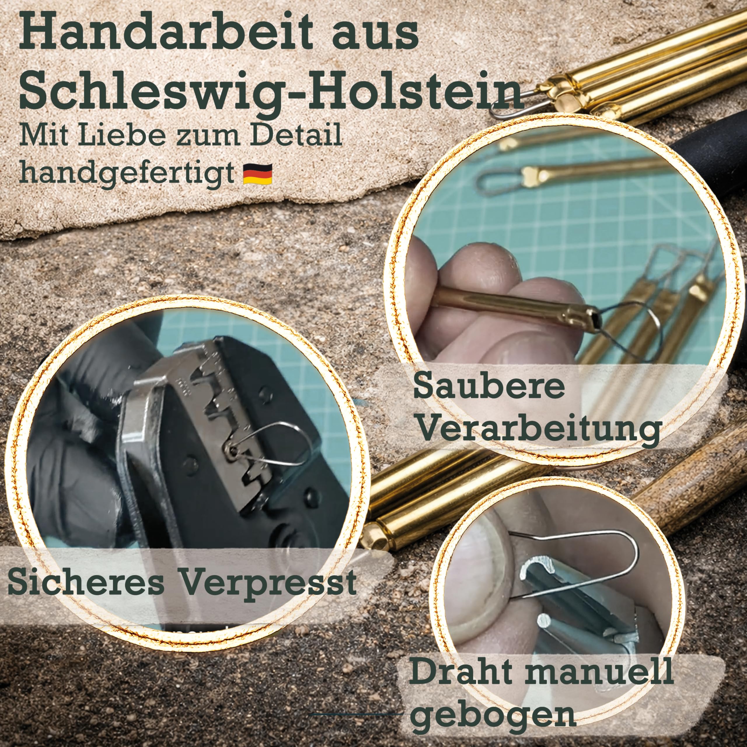 DOI-FX Mikro Modellierschlaufen 4er Set – Loop Sculpting Tools aus 0,5mm Federstahl – Handgefertigt in Deutschland – Profi Modellier Werkzeug für Ton, Keramik, Wachs, Polymer Clay & SFX Maskenbildner