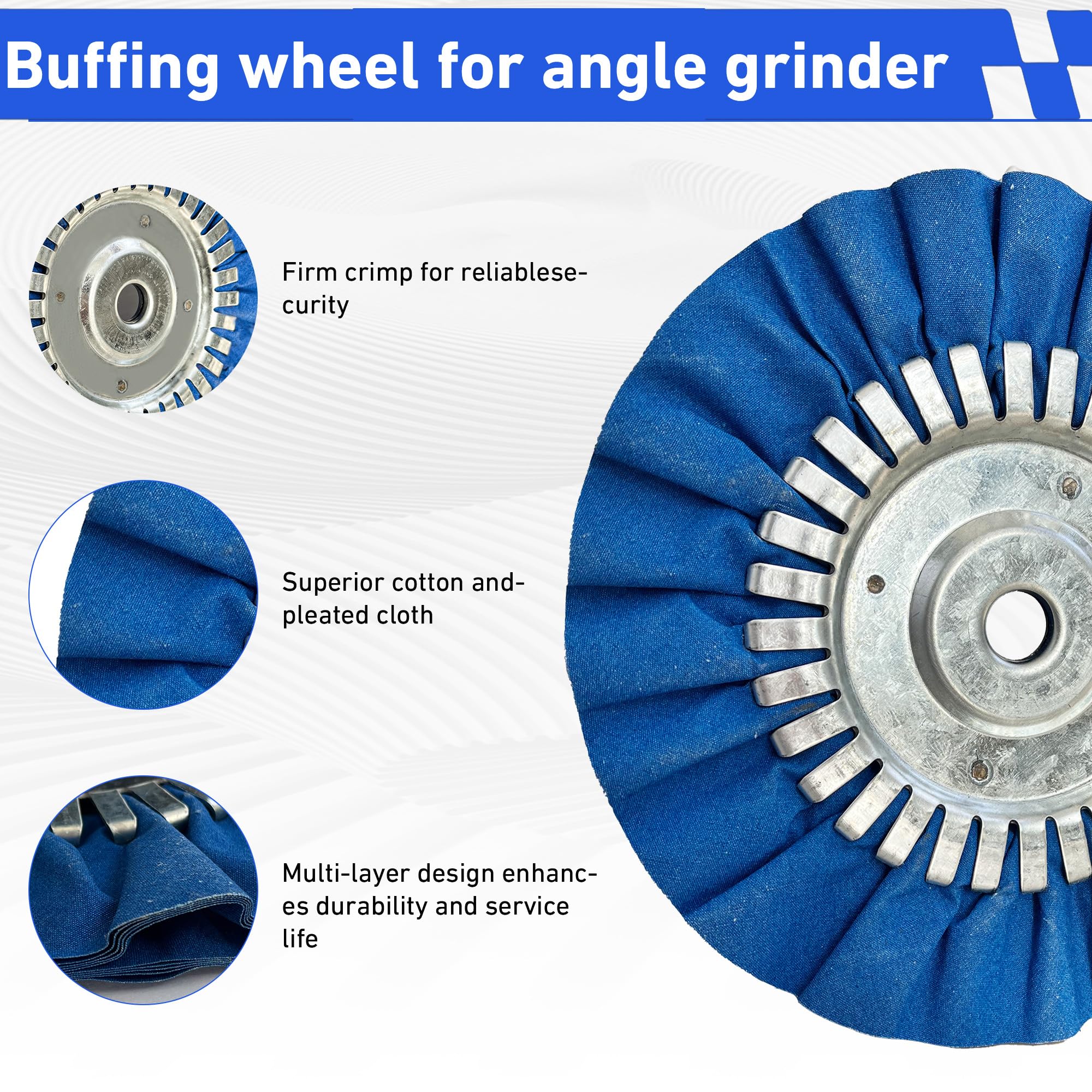 8" Buffing Wheel Kit - Metal Polishing for Angle Grinders -7