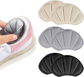 3 Pairs Heel Cushion Inserts, RFWIN Sport Shoes Pads Self-Adhesive Heel Cushion Pads Anti-Slip for Shoes Too Big, Women Men Foot Cushions Pads Comfort Shoe Liners Inserts