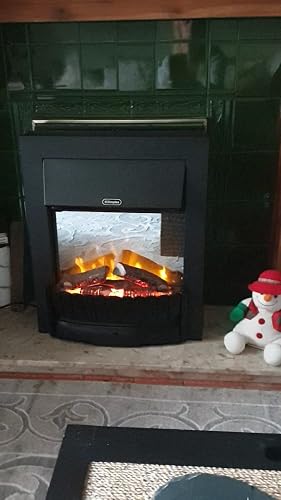 Amazon.co.uk:Customer reviews: Dimplex Clement Optiflame Inset Electric  Fire, Traditional Style, Matt Black, LED Flame Effect Fire with Artificial  Logs, 9cm Inset Depth and 2kW Adjustable Fan Heater