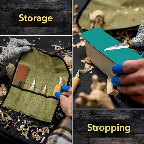 Miniatura 5 de BeaverCraft Kit de cuchillos de tallado de madera S15 para principiantes, niños, juego de herramientas de tallado de madera con cuchillo de virutas