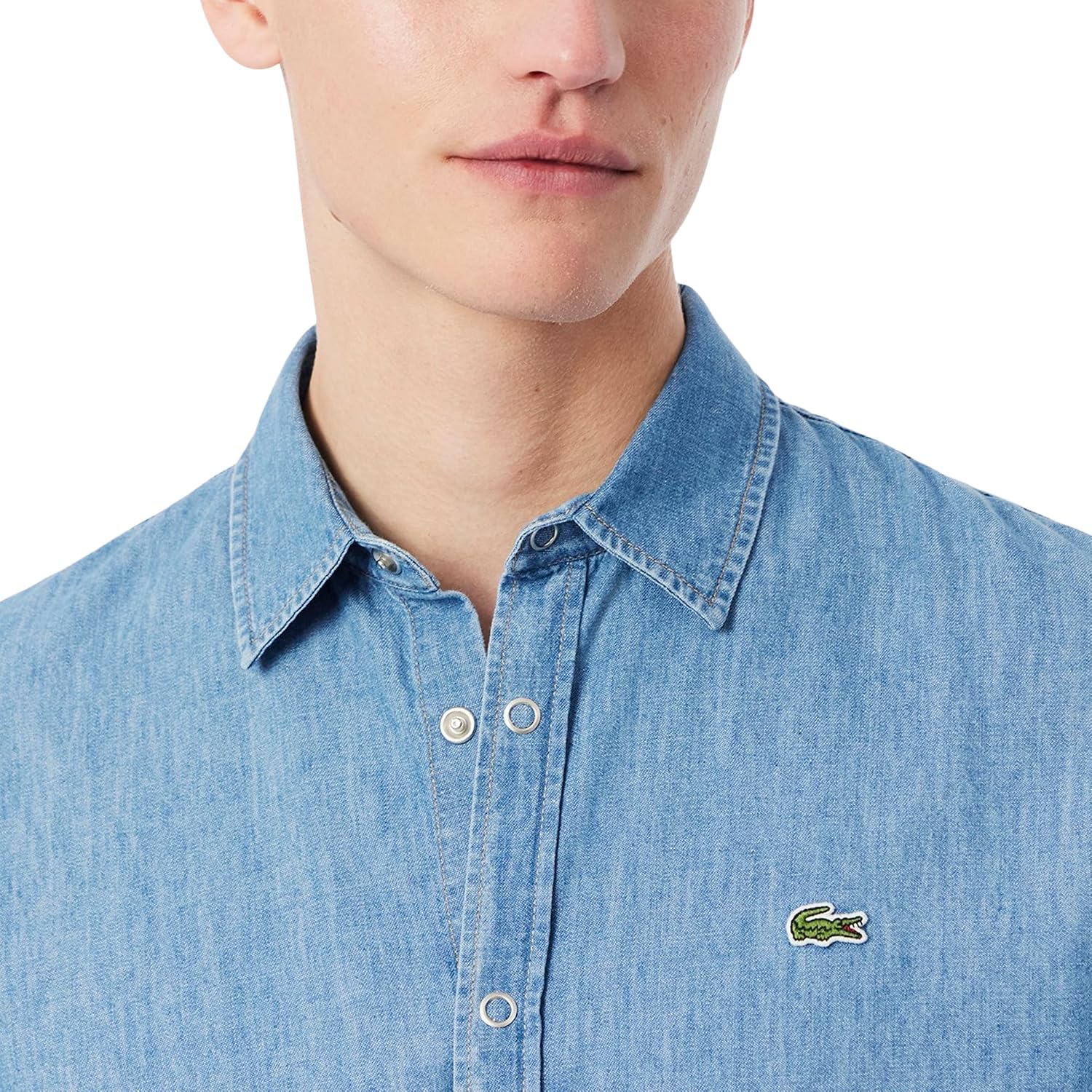 Lacoste Men's Core Collection Regular Fit Long Sleeve Denim Shirt