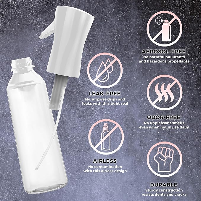 Botella atomizadora para cabello Alpree con niebla continua miniatura 2
