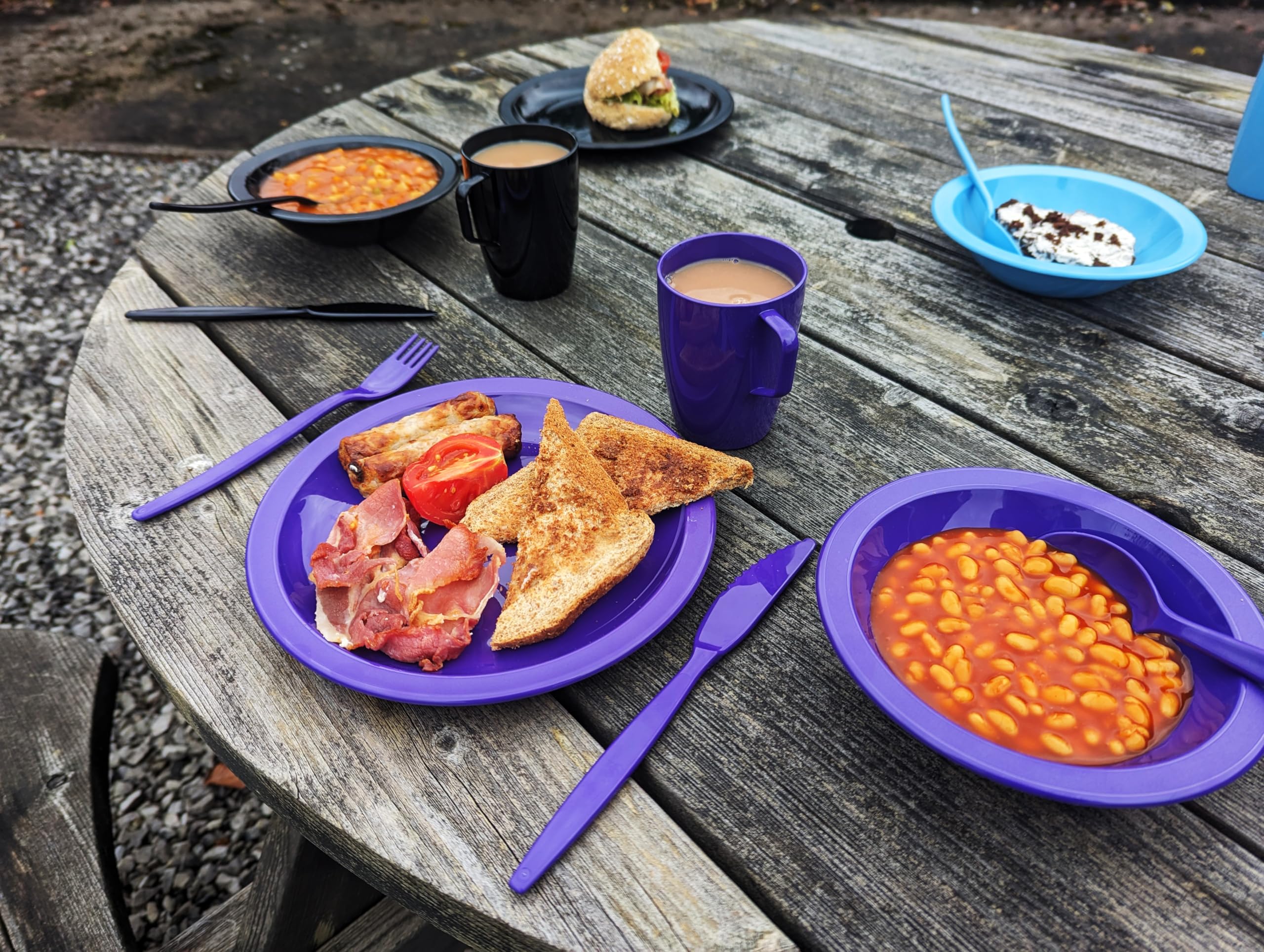 Purple Camping Dining Set - Plate, Bowl, Beaker And Cutlery - View #8
