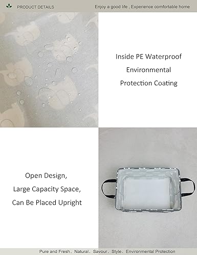Miniatura 5 de Cesta de lavandería plegable rectangular, cesta de lona impermeable, cesta de regalo, adecuada para habitación de niños, oficina, ropa,
