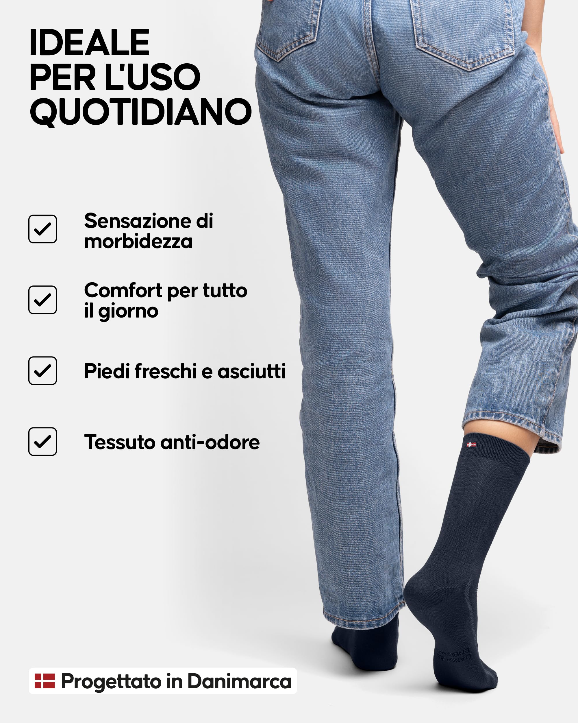 DANISH ENDURANCE Calzini Uomo Fibra di Bambù, Calze Classiche Eleganti in Bamboo, Calzini Estivi Traspiranti, Calze da Lavoro e Uso Quotidiano, 6 Paia