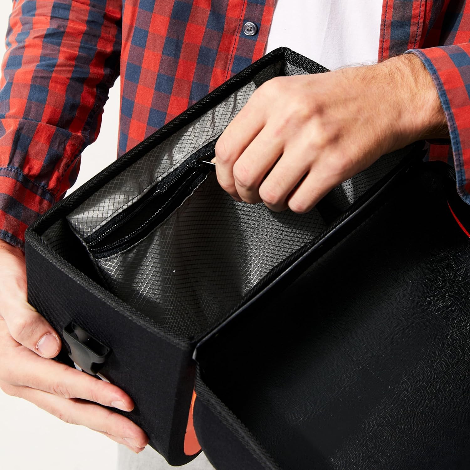 Vincita Cooper Front Bag for Brompton Bicycle – Waterproof Camera Bag & Commuter Carrier – Rider-Facing Magnetic Lid for One-Handed Access – Fits Front Carrier Block (Shoulder Strap Included) -Orange