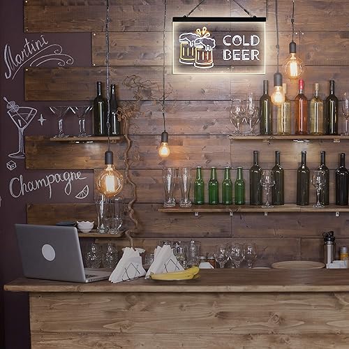 Miniatura 4 de ADVPRO Letrero de neón LED de doble color, color blanco y amarillo, 16 x 12 pulgadas, st6s43-i2069-wy